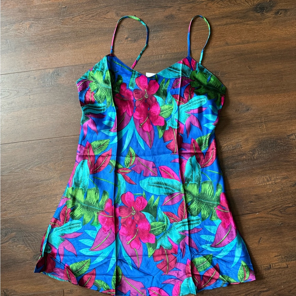 Vintage Hawaiian Silk Slip Dress 100% Silk